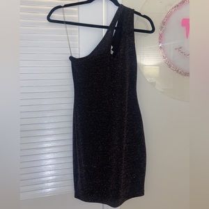 bodycon mini dress black sparkles short